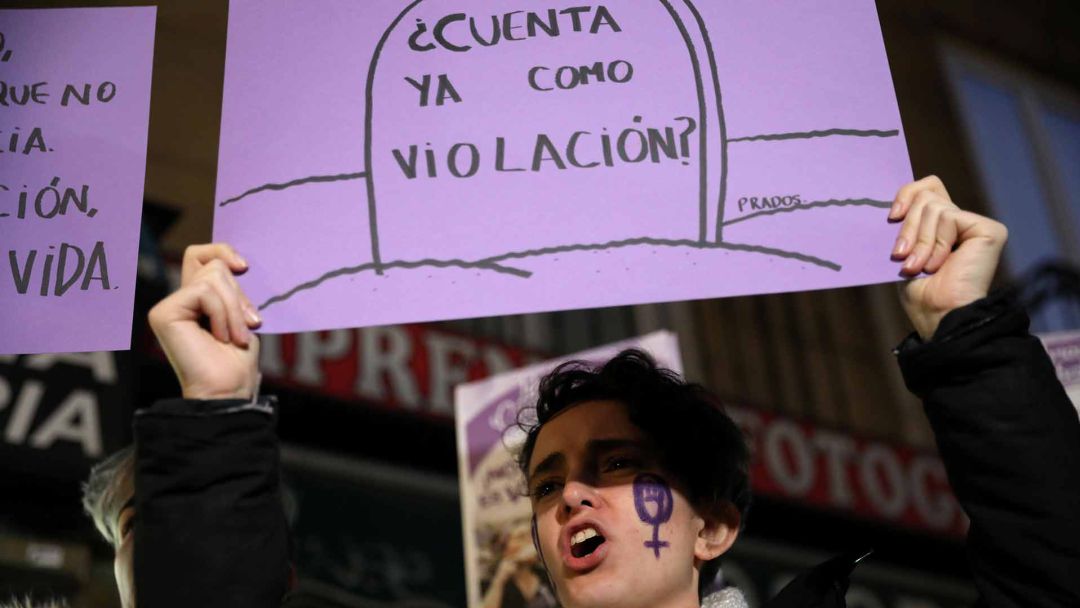 Manifestación contra la sentencia de la 'manada' de Pamplona en una imagen de archivo Manifestación contra la sentencia de la 'manada' de Pamplona en una imagen de archivo
