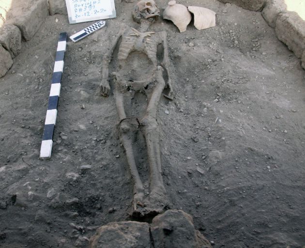 Uno de los esqueletos hallados en la excavación Uno de los esqueletos hallados en la excavación