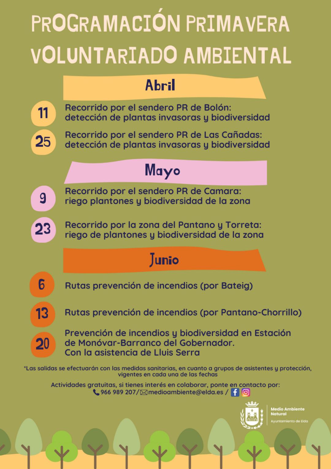 Calendario de actividades de voluntariado ambiental Calendario de actividades de voluntariado ambiental