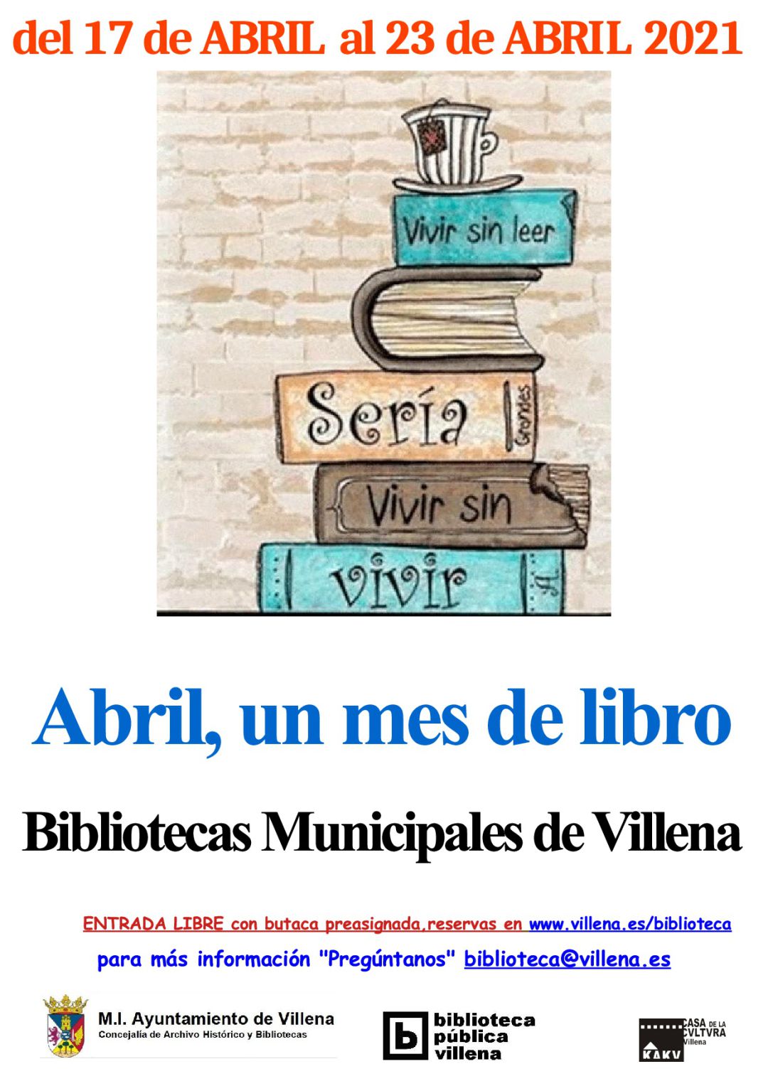 Cartel del mes del libro en Villena Cartel del mes del libro en Villena