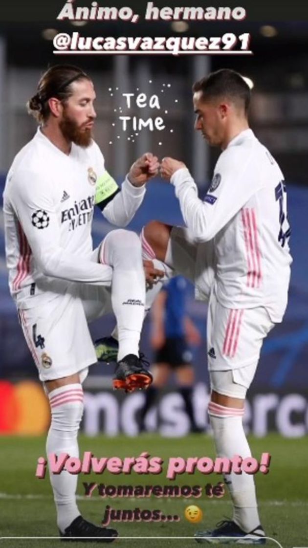 Sergio Ramos y su mensaje de apoyo a Lucas Vázquez Sergio Ramos y su mensaje de apoyo a Lucas Vázquez