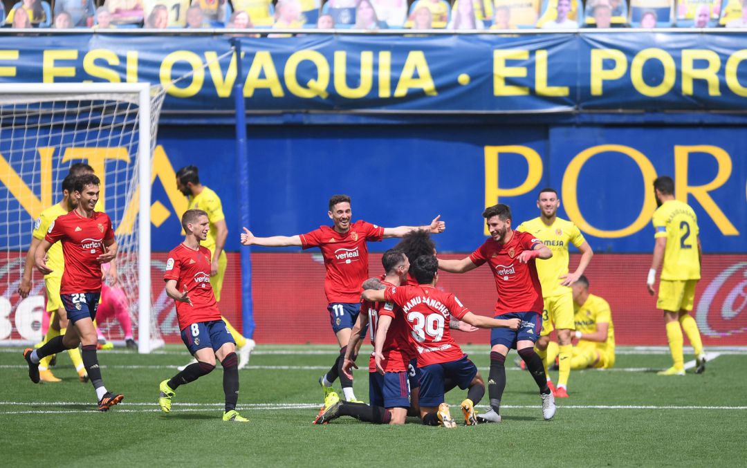 Osasuna celebra el segundo gol del partido que le ha acabado dando el triunfo Osasuna celebra el segundo gol del partido que le ha acabado dando el triunfo