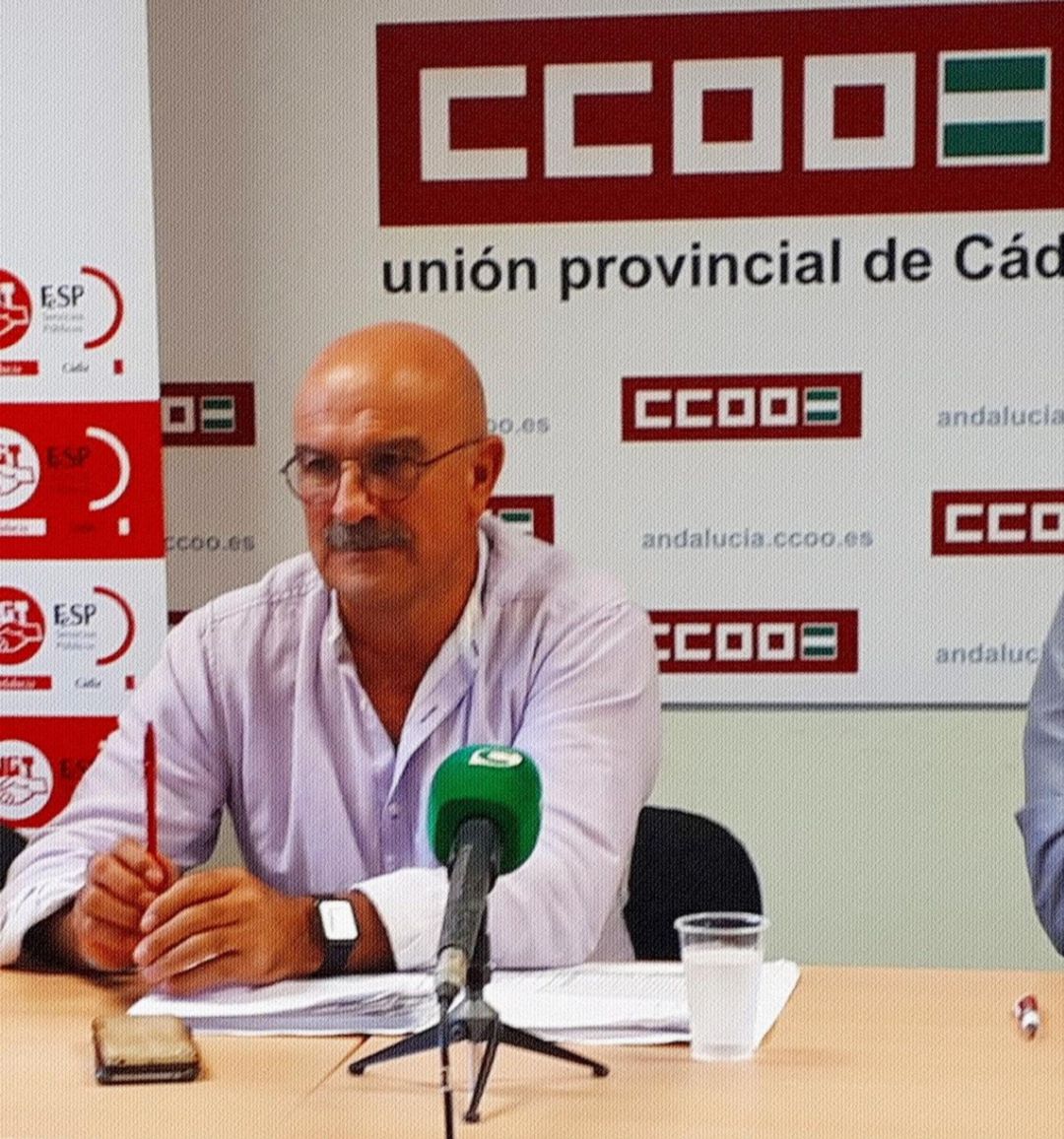 Rafael Tejada, en una comparecencia todavía como secretario local de CCOO Rafael Tejada, en una comparecencia todavía como secretario local de CCOO