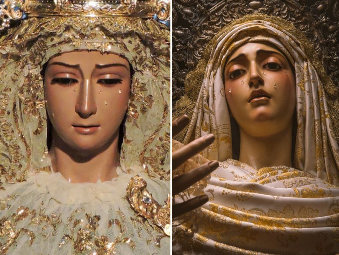 La actual Virgen de la Cabeza, a la izquierda, junto a la Virgen del Amor de Miñarro La actual Virgen de la Cabeza, a la izquierda, junto a la Virgen del Amor de Miñarro