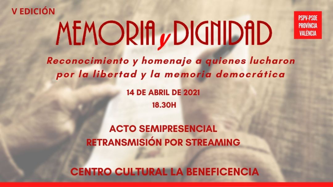 Cartel anunciador de la quinta edición de los premios que organiza el partido socialista en la provincia de Valencia Cartel anunciador de la quinta edición de los premios que organiza el partido socialista en la provincia de Valencia