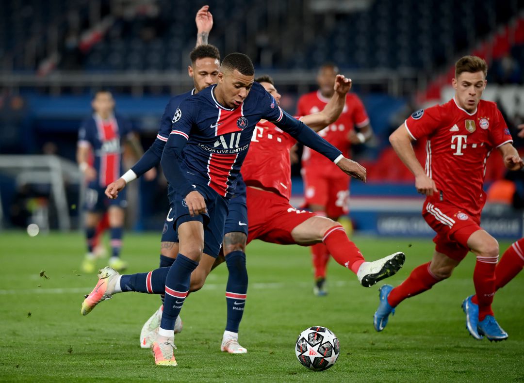 Mbappé, durante el partido contra el Bayern. Mbappé, durante el partido contra el Bayern.