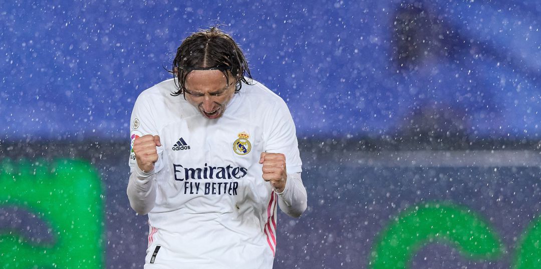 Luka Modric festeja la victoria ante el Barcelona Luka Modric festeja la victoria ante el Barcelona