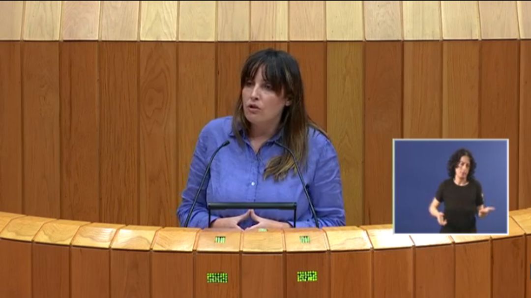 Diputada del BNG, María González Albert defendiendo la PNL Diputada del BNG, María González Albert defendiendo la PNL