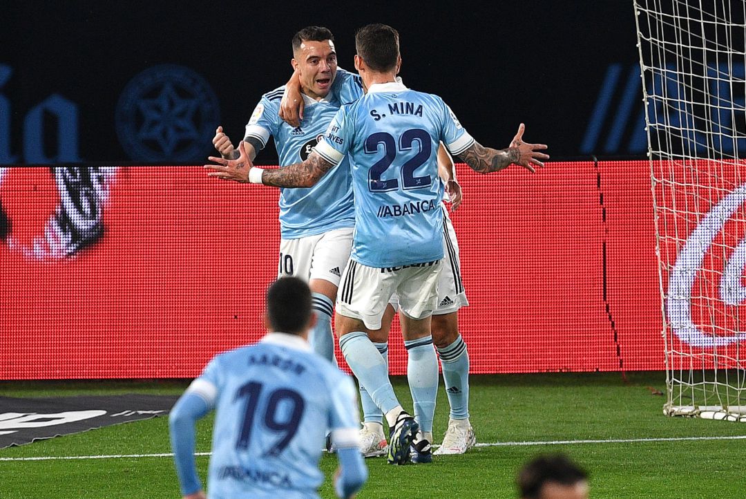 Iago Aspas celebra uno de los goles marcados en el partido ante el Sevilla Iago Aspas celebra uno de los goles marcados en el partido ante el Sevilla