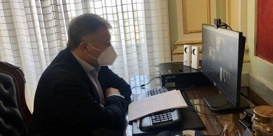 Darío Dolz durante una rueda de prensa telemática este martes Darío Dolz durante una rueda de prensa telemática este martes