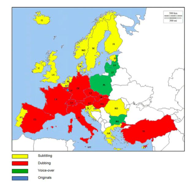 Mapa de las prácticas de traducción audiovisual en Europa. Mapa de las prácticas de traducción audiovisual en Europa.