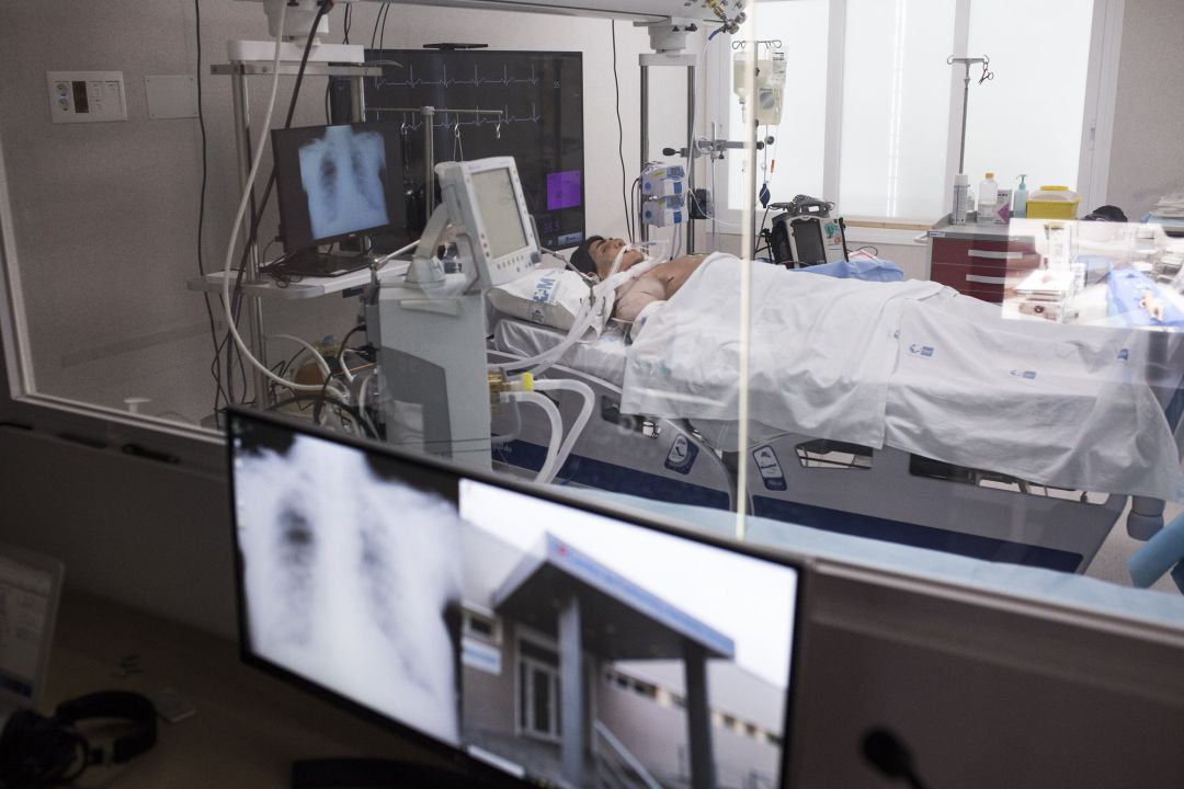 Maniquí de simulación de un paciente en el Complejo Hospitalario 12 de Octubre (Madrid) Maniquí de simulación de un paciente en el Complejo Hospitalario 12 de Octubre (Madrid)