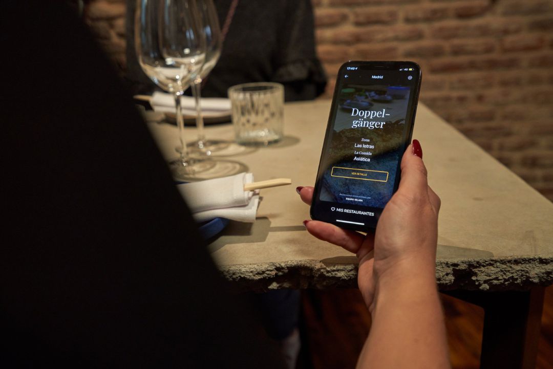 La aplicación gastronómica Velada, en acción. La aplicación gastronómica Velada, en acción.