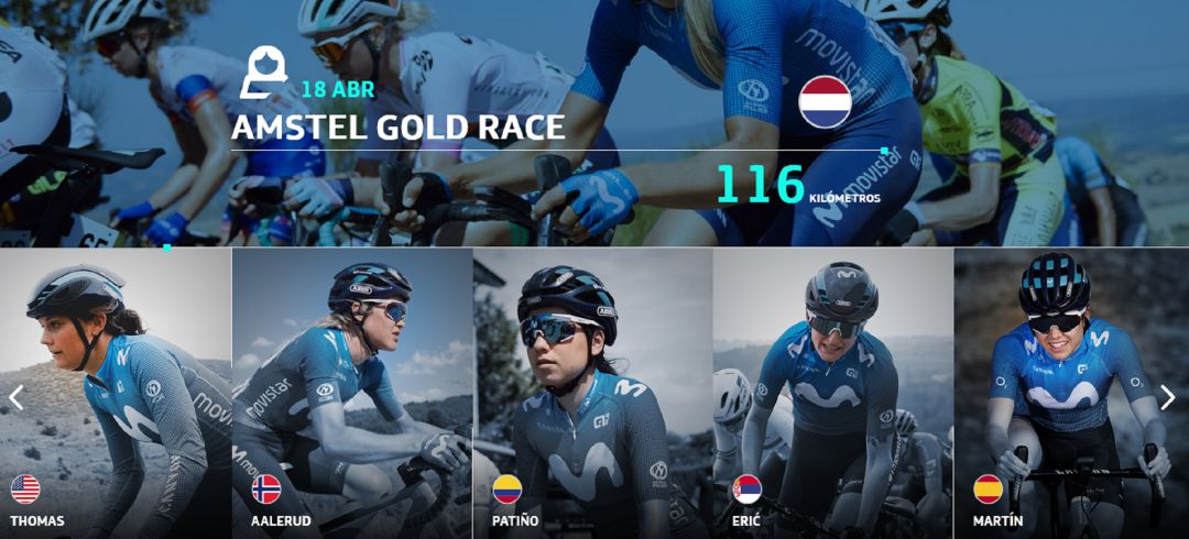 Equipo que presentará el Movistar Team en la clásica holandesa. Equipo que presentará el Movistar Team en la clásica holandesa.