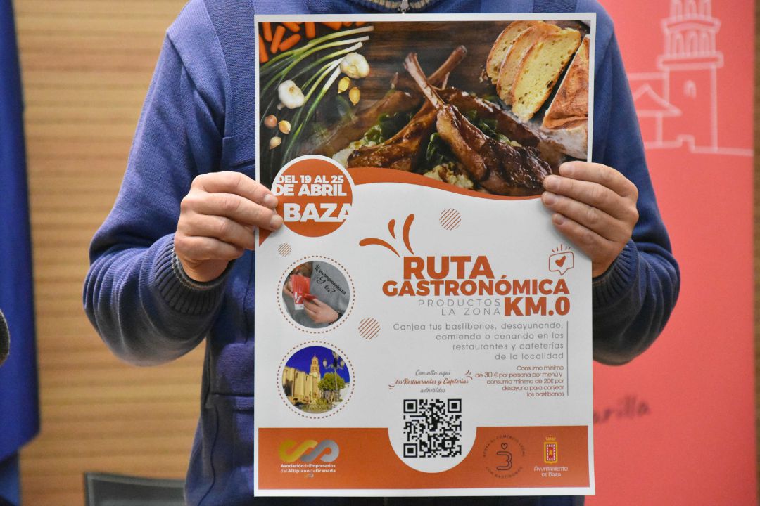 Cartel de la ruta gastronómica 'kilómetro 0' de Baza Cartel de la ruta gastronómica 'kilómetro 0' de Baza