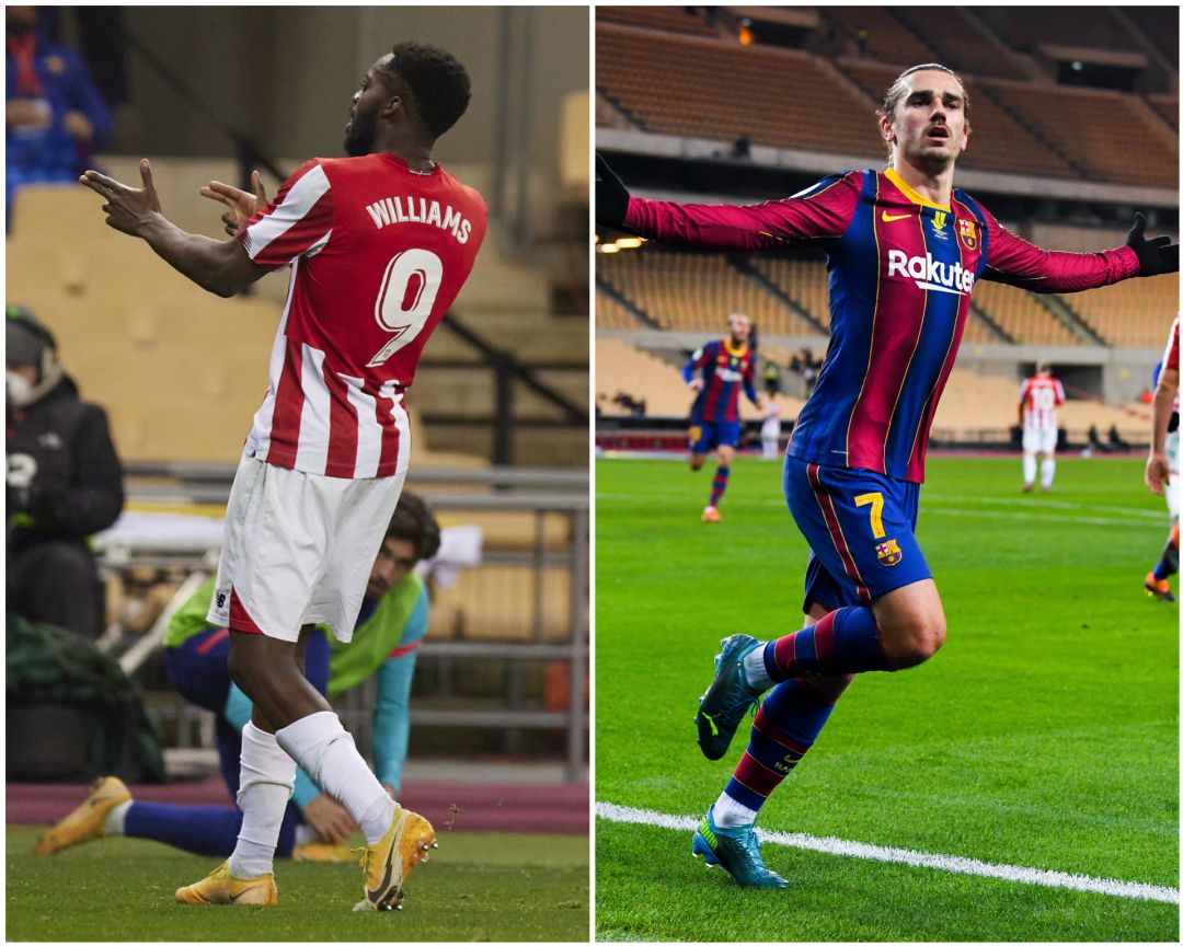 Iñaki Williams y Antoine Griezmann celebran goles en su última final Iñaki Williams y Antoine Griezmann celebran goles en su última final