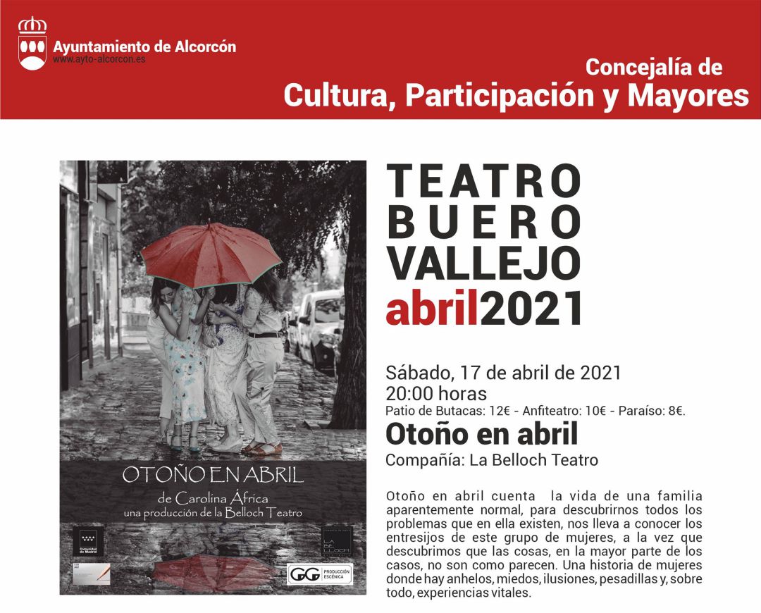 Cartel de la obra de teatro "Otoño en abril" Cartel de la obra de teatro "Otoño en abril"