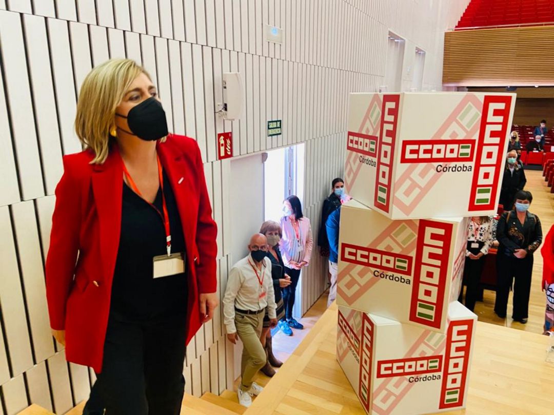 Marina Borrego, tras su reelección como secretaria general de CCOO Córdoba Marina Borrego, tras su reelección como secretaria general de CCOO Córdoba