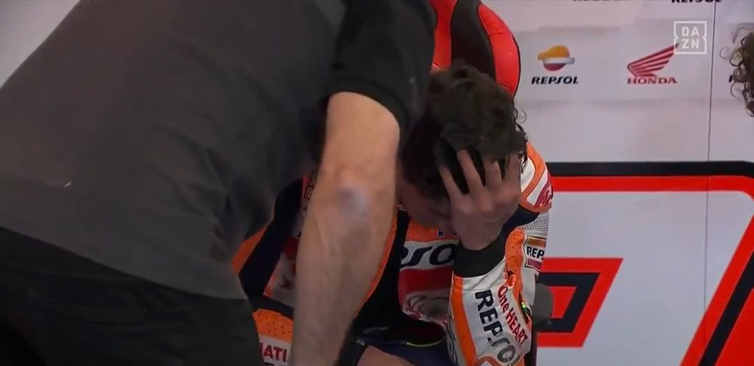 Marc Márquez, emocionado al finalizar el Gran Premio de Portugal Marc Márquez, emocionado al finalizar el Gran Premio de Portugal