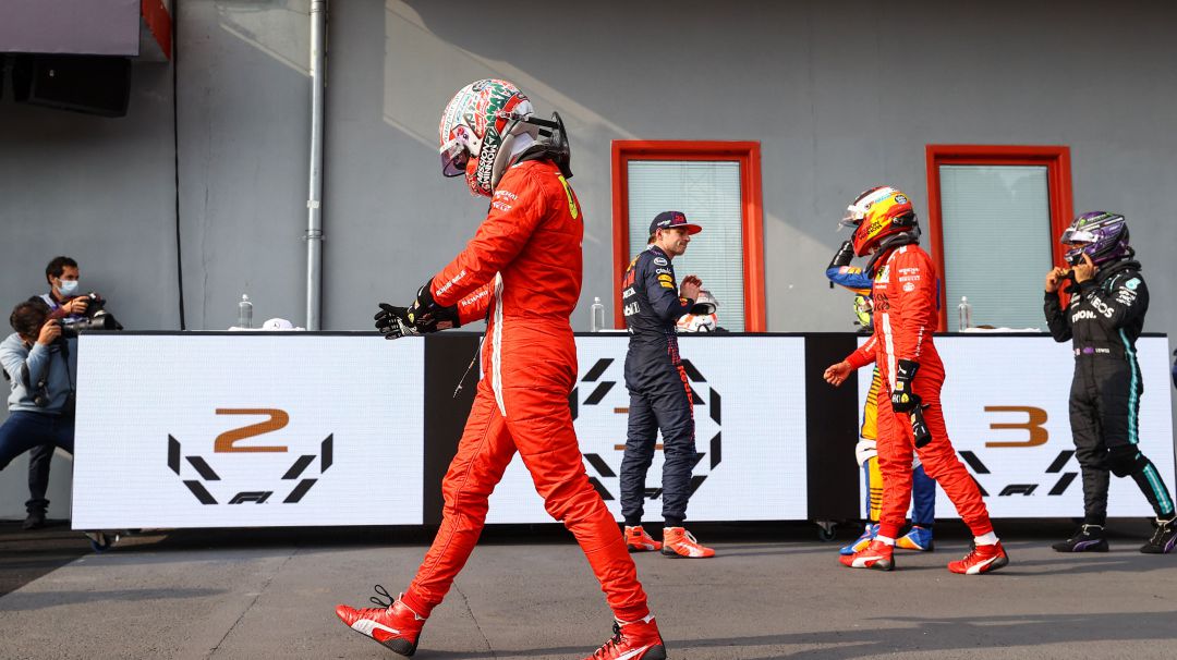 Sainz y Leclerc, tras la carrera Sainz y Leclerc, tras la carrera