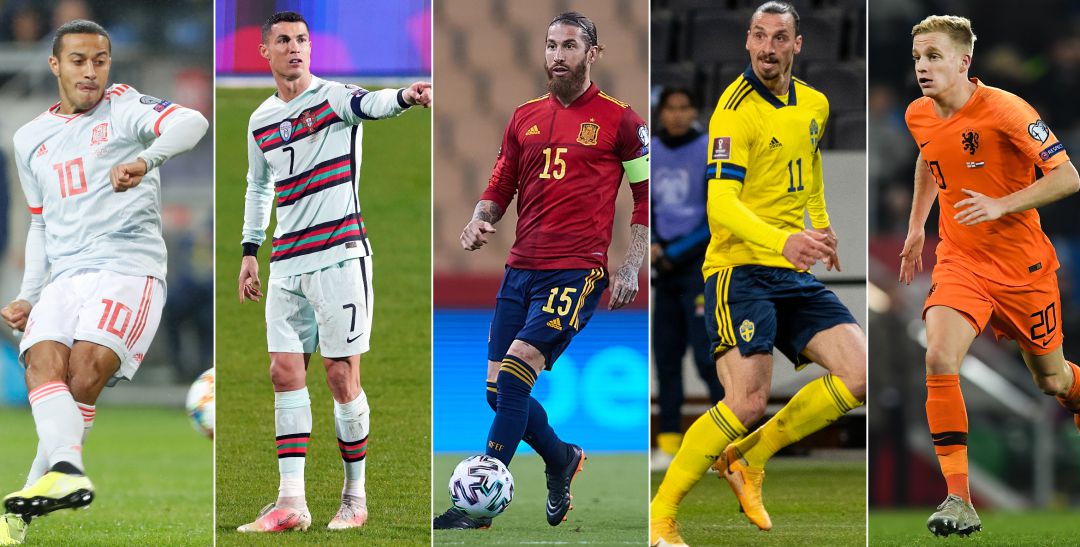 Thiago, Cristiano, Ramos, Ibraimovic y Van de Beek, algunos de los que pueden verse afectados por la amenaza de la UEFA. Thiago, Cristiano, Ramos, Ibraimovic y Van de Beek, algunos de los que pueden verse afectados por la amenaza de la UEFA.