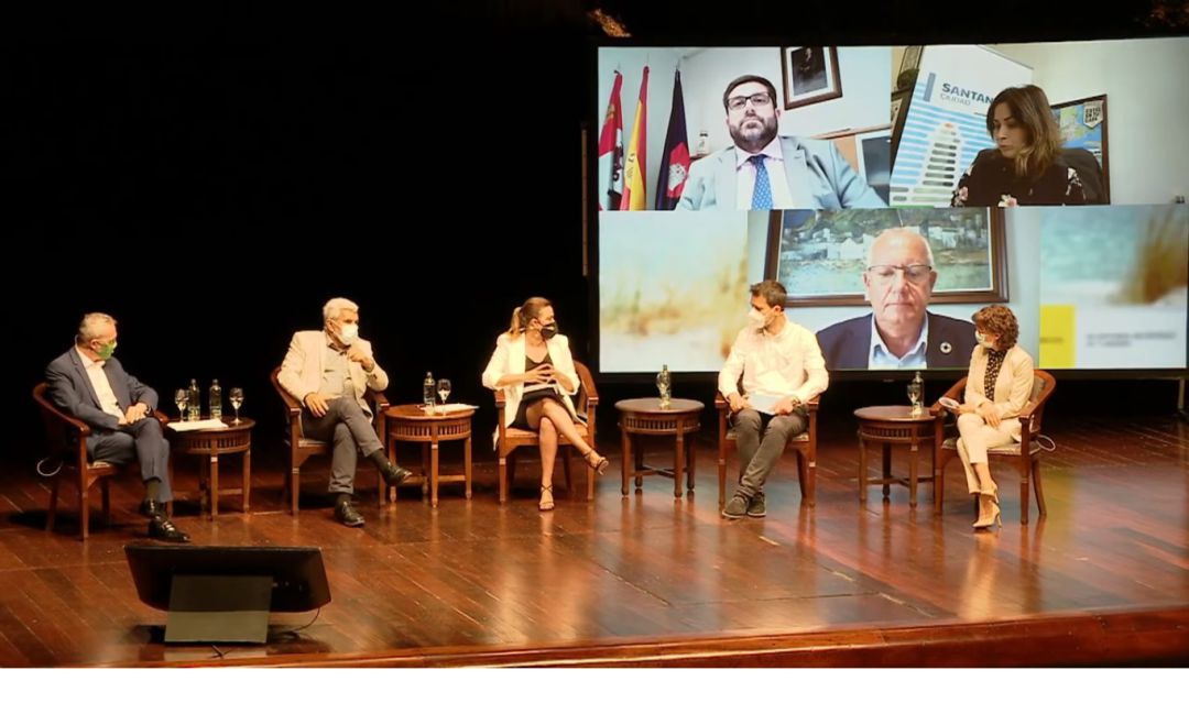 La mesa redonda en la que participó el alcalde dianense, de forma telemática. La mesa redonda en la que participó el alcalde dianense, de forma telemática.
