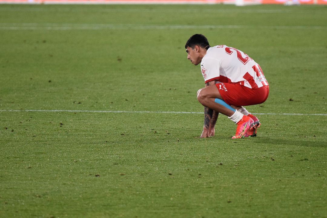 Samú Costa desesperado después de empatar con el Espanyol. Samú Costa desesperado después de empatar con el Espanyol.