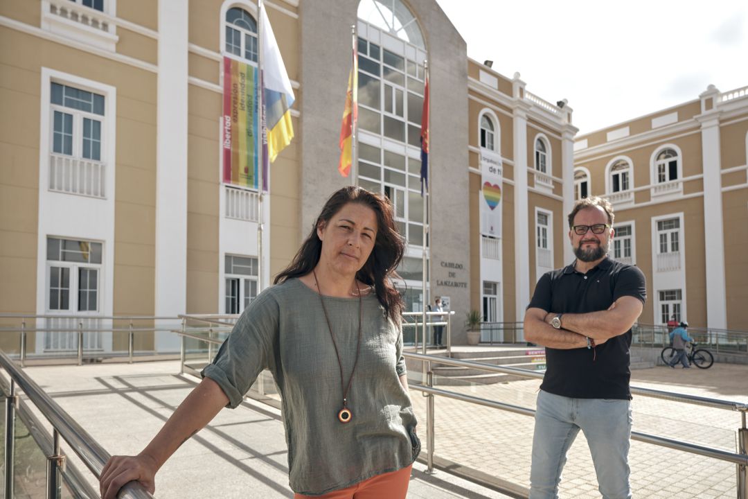 Miriam Barros y Jorge Peñas, consejeros de LEP-Sí Podemos en el Cabildo de Lanzarote. Miriam Barros y Jorge Peñas, consejeros de LEP-Sí Podemos en el Cabildo de Lanzarote.