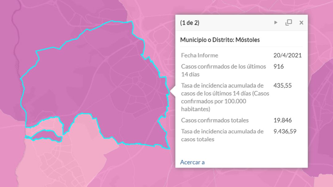 Situación epidemiológica en Móstoles a 20 de abril de 2021 Situación epidemiológica en Móstoles a 20 de abril de 2021