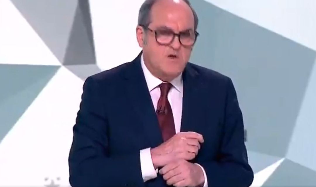 Ángel Gabilondo, durante el debate de Telemadrid Ángel Gabilondo, durante el debate de Telemadrid