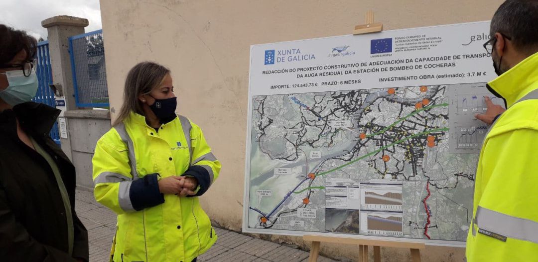 Presentación de Ethel Vázquez del proyecto que va a impulsar la Xunta para mejorar la eficiencia y rendimiento del sistema de saneamiento Cocheras-Os Praceres y para evitar vertidos en el fondo de la ría Presentación de Ethel Vázquez del proyecto que va a impulsar la Xunta para mejorar la eficiencia y rendimiento del sistema de saneamiento Cocheras-Os Praceres y para evitar vertidos en el fondo de la ría