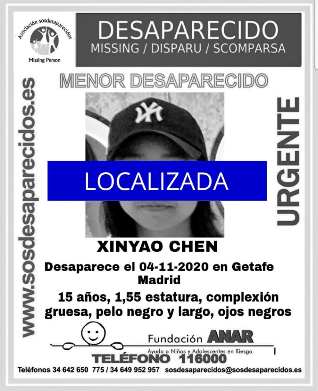 Xinyao había desaparecido el pasado mes de noviembre Xinyao había desaparecido el pasado mes de noviembre