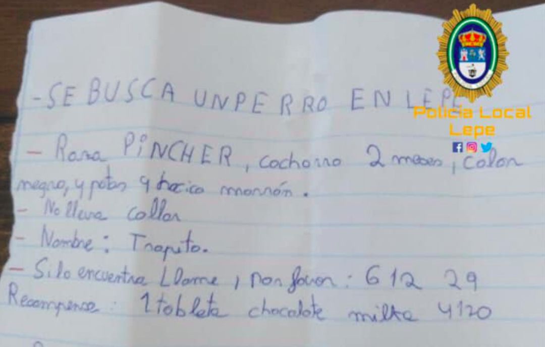 La carta del niño que ha sido difundida por las redes sociales para ayudar en su búsqueda. La carta del niño que ha sido difundida por las redes sociales para ayudar en su búsqueda.