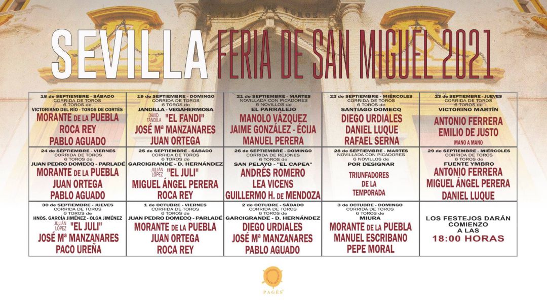 Estas son las nuevas fechas de los festejos que componen la próxima Feria de San Miguel Estas son las nuevas fechas de los festejos que componen la próxima Feria de San Miguel