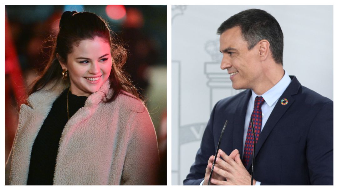 De izq. a der., la cantante y artista, Selena Gómez, y el presidente del Gobierno, Pedro Sánchez De izq. a der., la cantante y artista, Selena Gómez, y el presidente del Gobierno, Pedro Sánchez