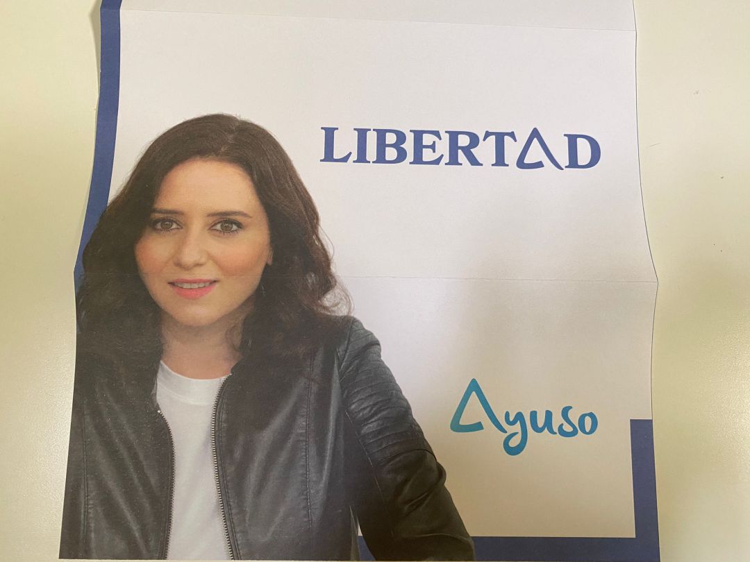 Carta que ha mandado Ayuso en su propaganda electoral Carta que ha mandado Ayuso en su propaganda electoral
