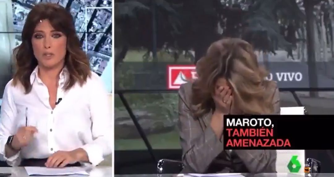 El momento en el que Yolanda Díaz se entera de las amenazas a Reyes Maroto El momento en el que Yolanda Díaz se entera de las amenazas a Reyes Maroto