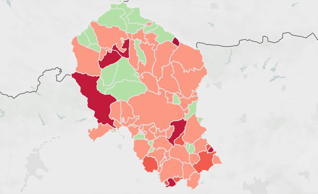 Mapa de incidencias acumuladas de contagio por SARS-COV-2 en los últimos 14 días en la provincia de Córdoba Mapa de incidencias acumuladas de contagio por SARS-COV-2 en los últimos 14 días en la provincia de Córdoba