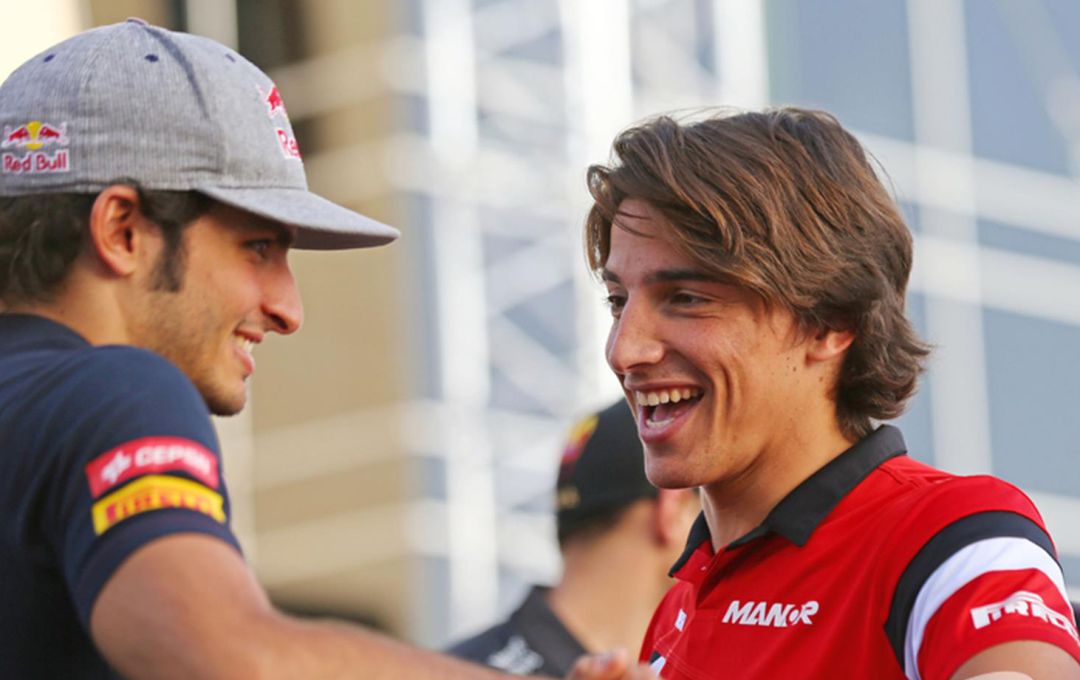 Merhi, junto al también piloto español Carlos Sainz Merhi, junto al también piloto español Carlos Sainz