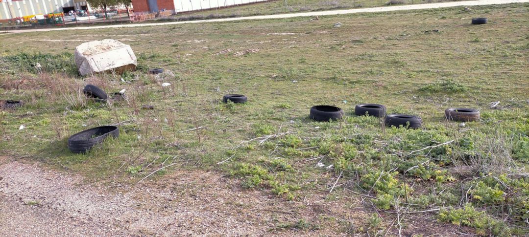 Restos de basuras y ruedas aparecen en algunas de las entradas a Medina del Campo Restos de basuras y ruedas aparecen en algunas de las entradas a Medina del Campo