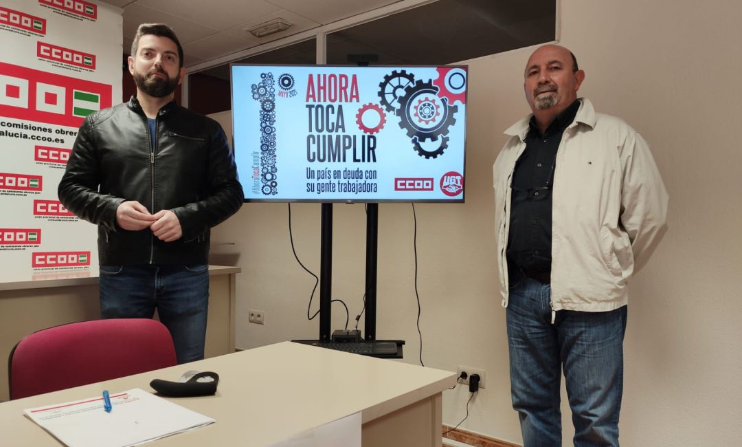 Los secretarios generales de CCOO y UGT en la provincia de Jaén, Francisco Cantero y Manuel Salazar Los secretarios generales de CCOO y UGT en la provincia de Jaén, Francisco Cantero y Manuel Salazar