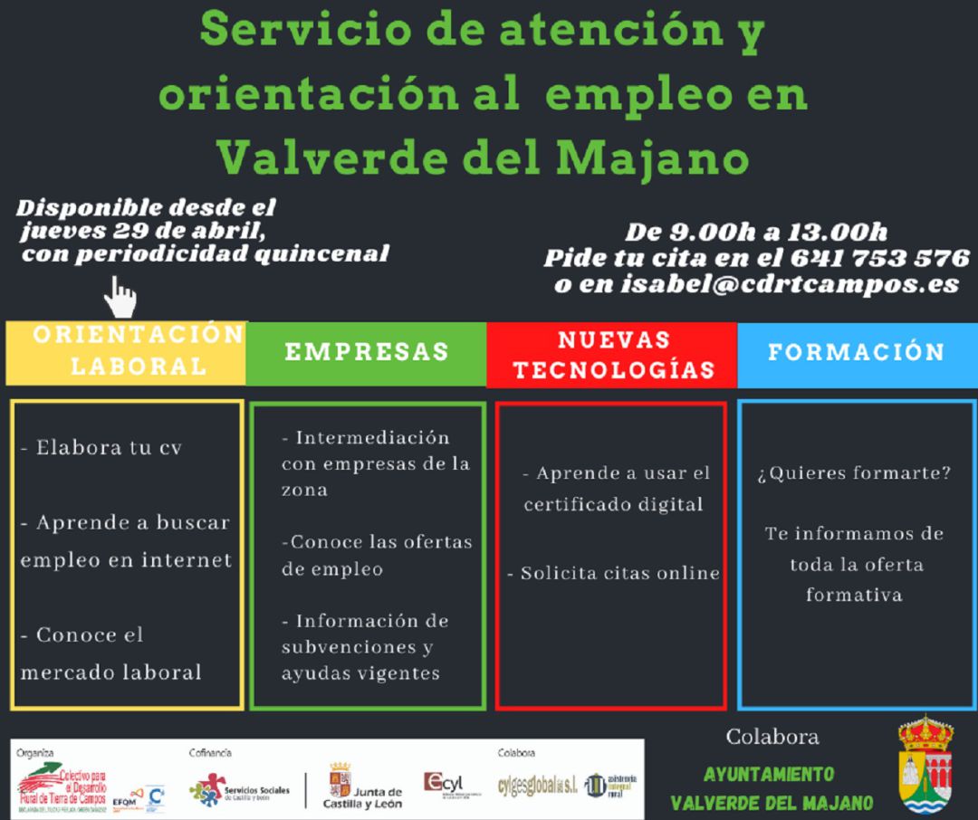 Servicio de atención y orientación al empleo en Valverde del Majano Servicio de atención y orientación al empleo en Valverde del Majano