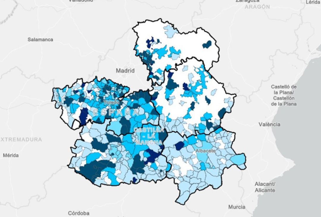 Mapa de casos por cada 100.000 habitantes en la semana entre el 19 y el 25 de abril Mapa de casos por cada 100.000 habitantes en la semana entre el 19 y el 25 de abril