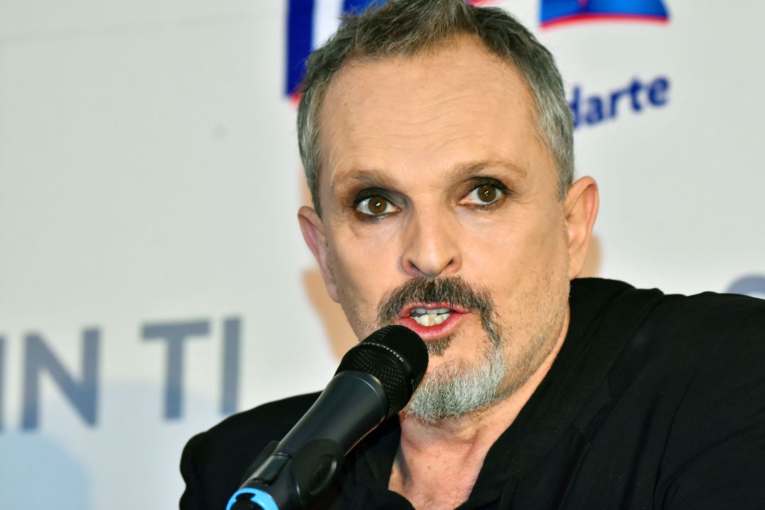 Miguel Bosé, durante una rueda de prensa celebrada en mayo de 2019 en México. Miguel Bosé, durante una rueda de prensa celebrada en mayo de 2019 en México.