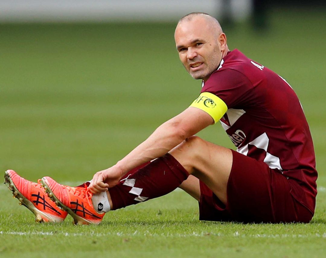 Andrés Iniesta, en un partido del Vissel Kobe. Andrés Iniesta, en un partido del Vissel Kobe.