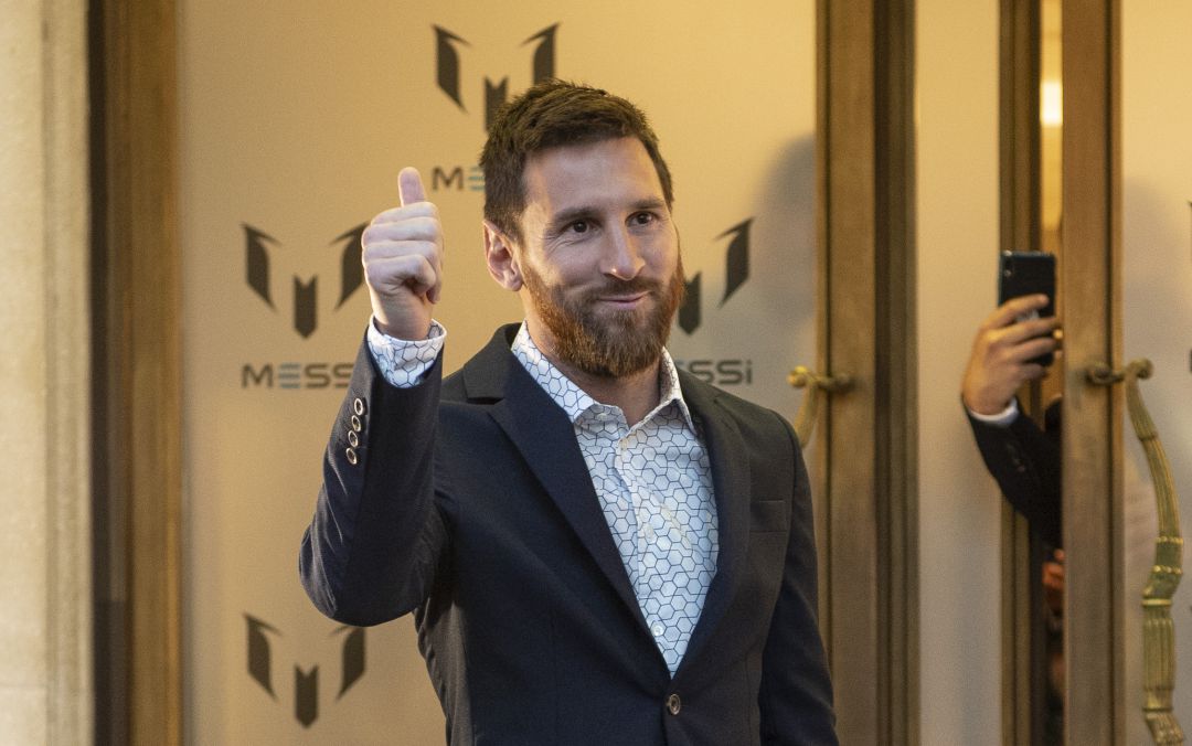 Lionel Messi en un acto de su marca de ropa Lionel Messi en un acto de su marca de ropa