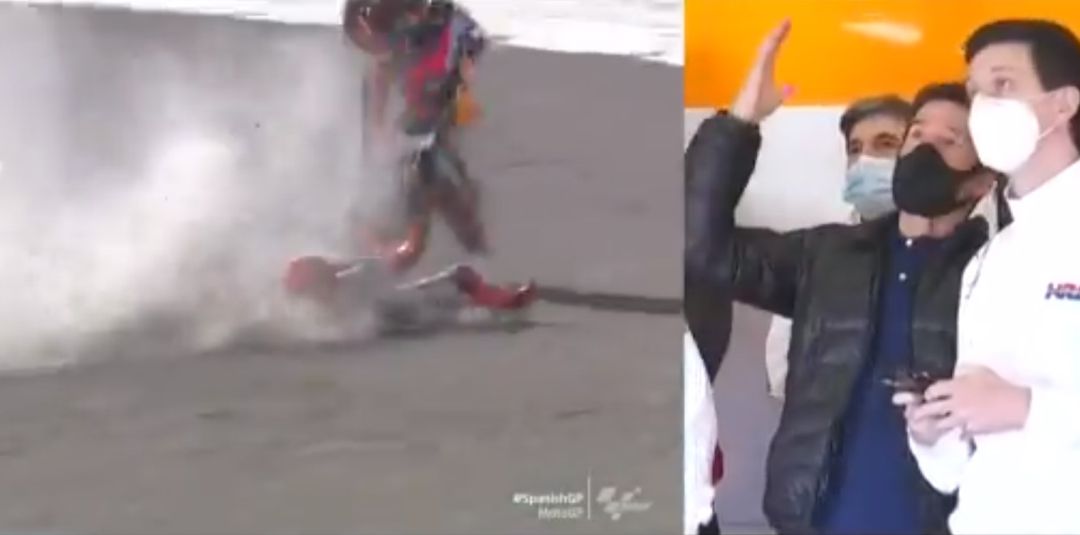 Marc Márquez vuelve a caerse este domingo en Jerez Marc Márquez vuelve a caerse este domingo en Jerez