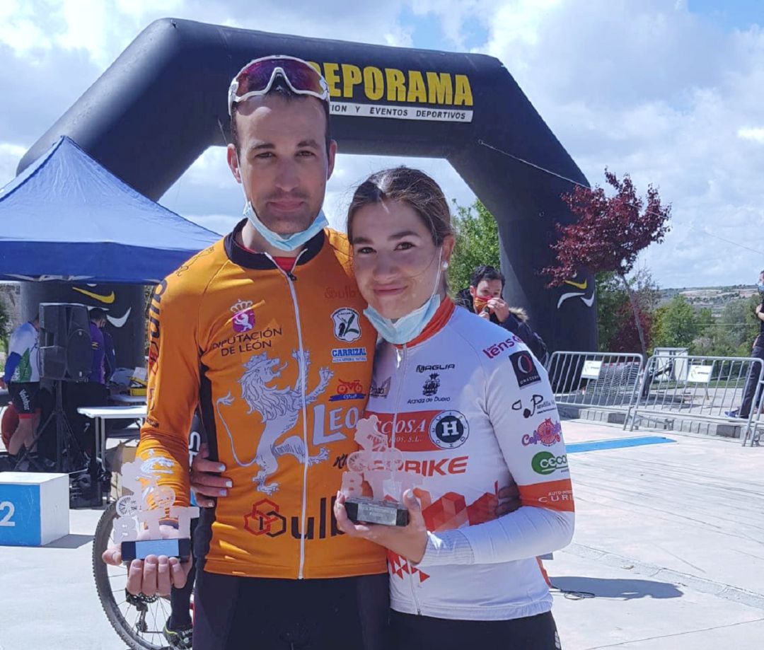 Ángel Gutiérrez y Eva Arroyo, ganadores en la BTT Abubilla de Fuentespina. Ángel Gutiérrez y Eva Arroyo, ganadores en la BTT Abubilla de Fuentespina.