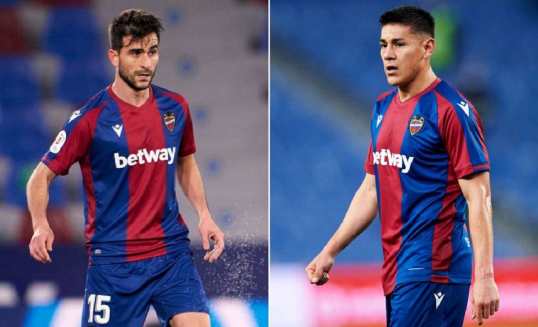 Postigo y Duarte con el Levante Postigo y Duarte con el Levante