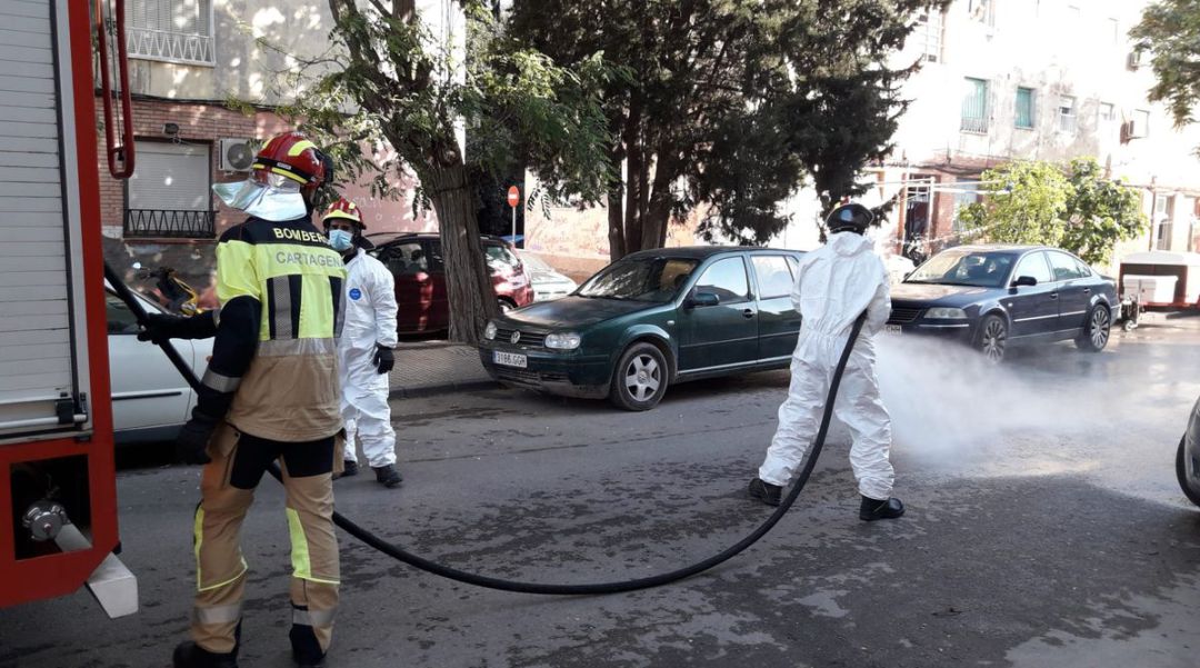 Labores de desinfección por brote de COVID en Lo Campano Labores de desinfección por brote de COVID en Lo Campano